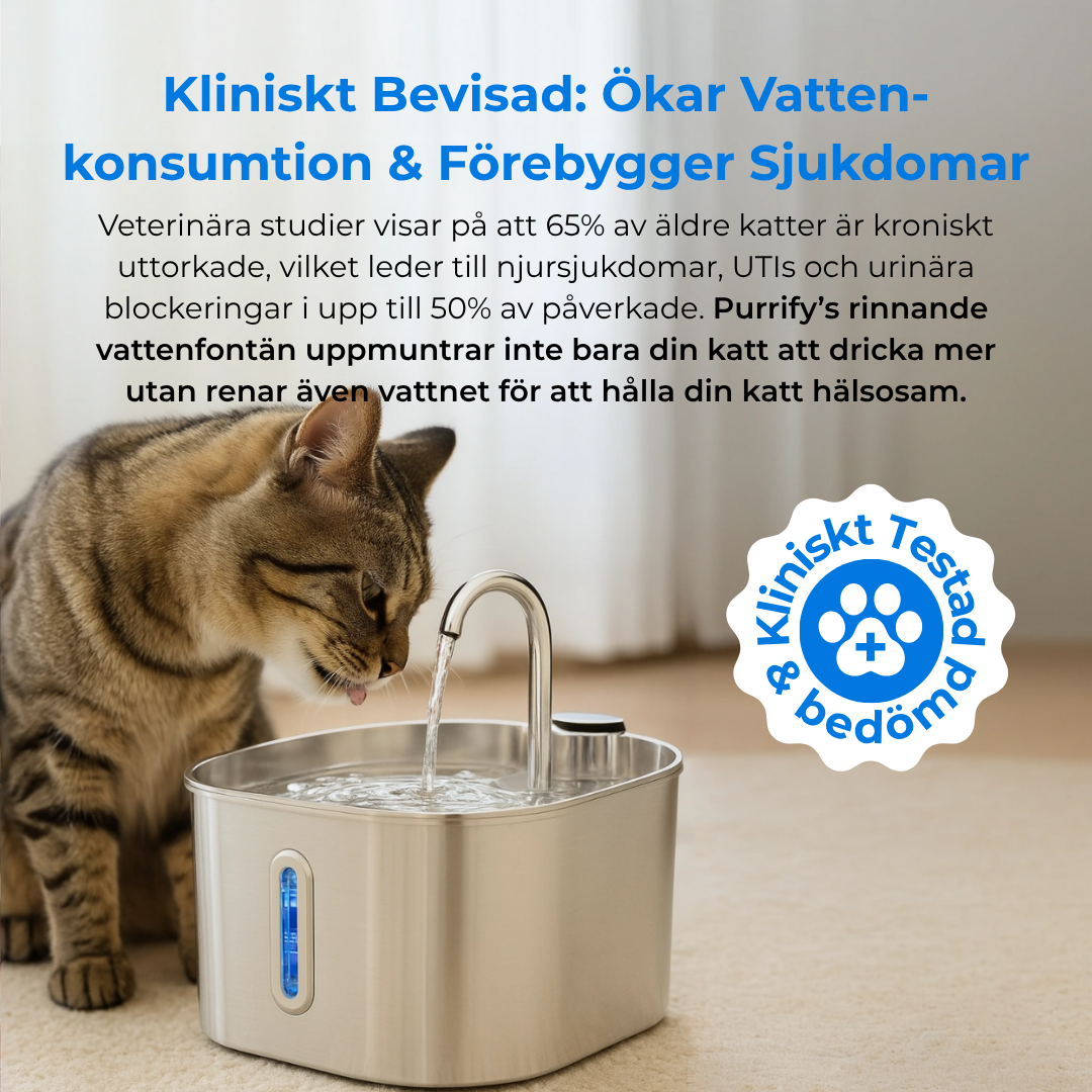 Purrify PRO Stainless Steel Water Fountain